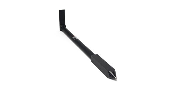 Black bar tool with pointed end.