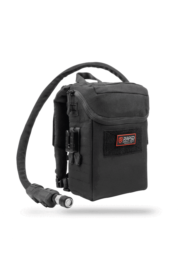 A black bag with a hose attached to it