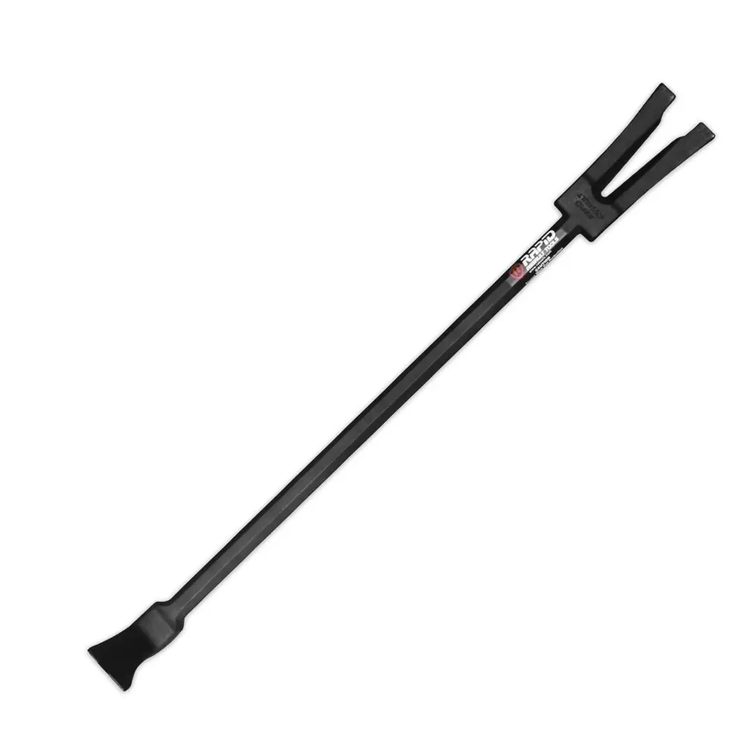HALLIGAN RATBAR™ trash grabber with rubber grip handle, isolated on a white background.